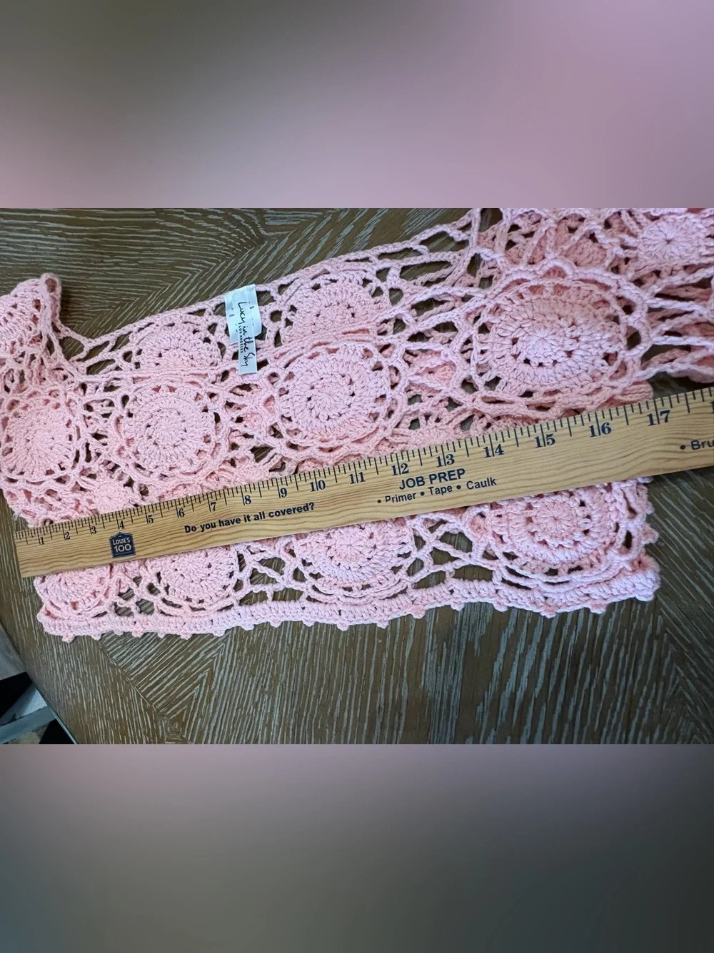 LUCY IN THE SKY Crochet Off Shoulder Two Piece Bikini Set in Pink Size Medium